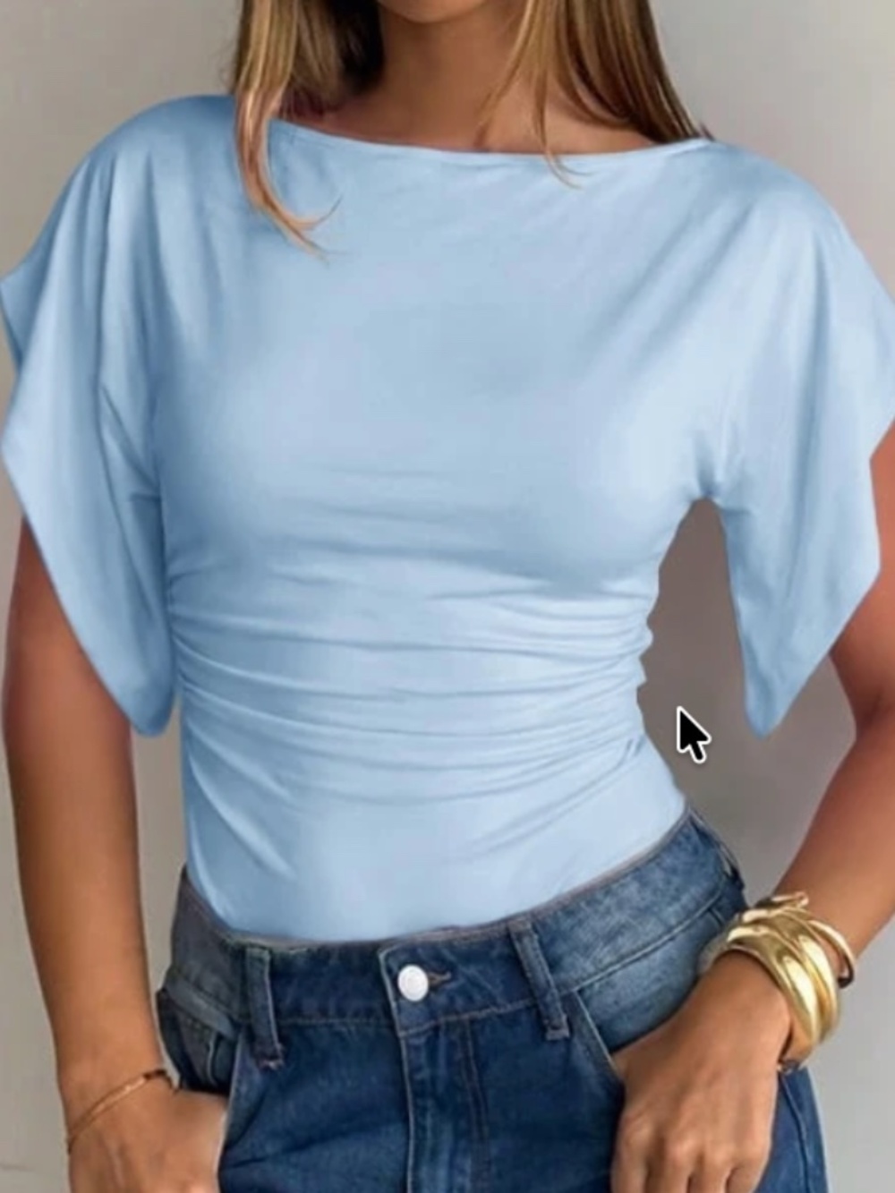 Classic Solid Round Neck Short Sleeve Fitted Bodysuit